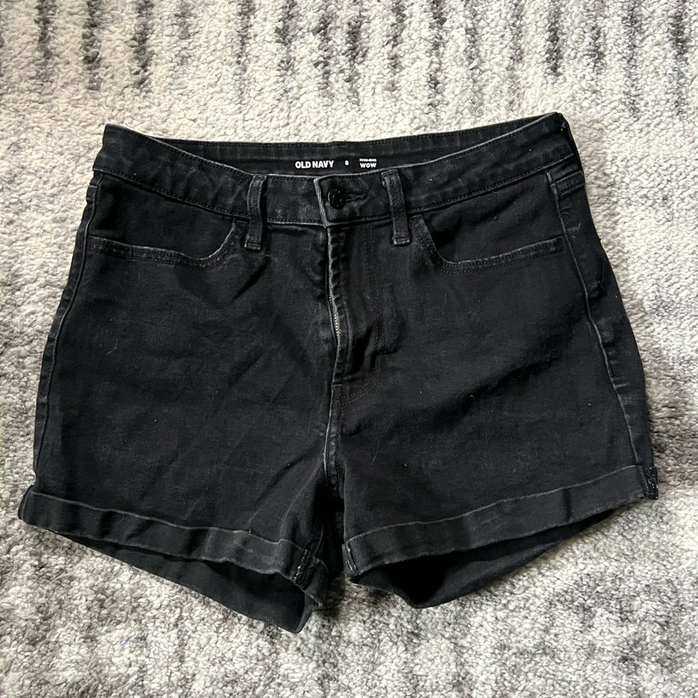 Old Navy Black Women's Denim Rolled-Hem Shorts
